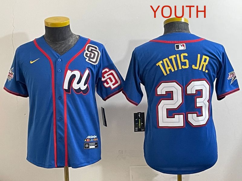 Youth 2025 San Diego Padres #23 Tatis jr Blue All star Nike MLB Jersey style 5